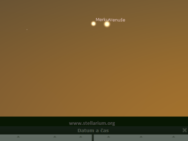 22. 5. 2020 - na veern obloze se v ervncch zan ztrcet Venue a na chvli se v jej blzkosti objev Merkur.