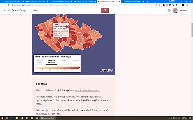 Screenshot z webu seznamzpravy.cz Reflektuje stav ke dni 29.9.2020 k 18:00 SE