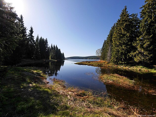 Z�toka vodn� n�dr�e Bed�ichov s ostr�vky ra�elin�ku