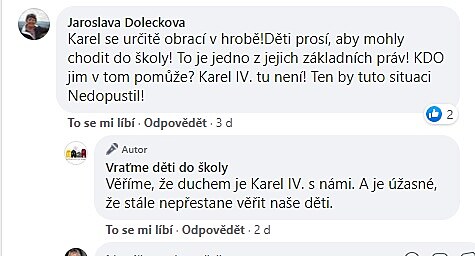 Dti p dopisy se dost o pomoc kde komu, i Karlu IV.  Dopis ka 4. tdy je komentovn tklivmi dky. Za povimnut stoj, e pestoe autor druhho pspvku neml dlouhodob vpadek koln dochzky, nen schopen sestavit smysluplnou vtu.