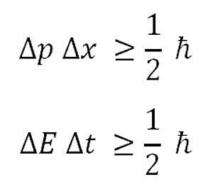 Relace neuritosti. Souin nepesnosti polohy stice (x) a jejho impulsu (p), nebo jej energie (E) a doby ivota (t) je vdy vt ne (kruhov) Planckova konstanta.