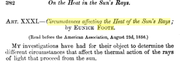 Eunice Foote 1856