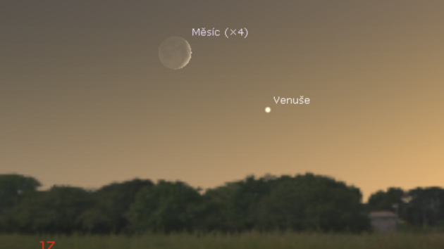 10. 9. 2021 - Msc v konjunkci s Venu veer nad jihozpadnm obzorem.