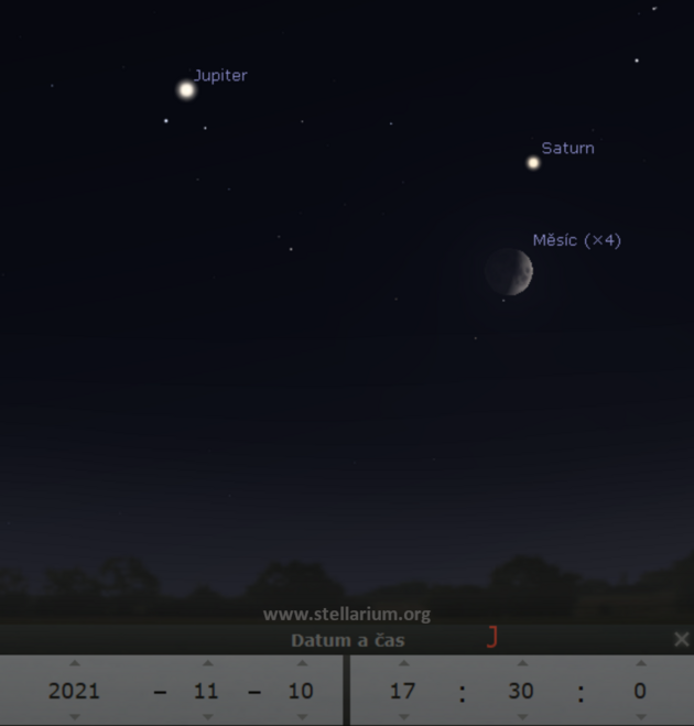 10. 11. 2021 - Msc u Saturnu a Jupiteru.