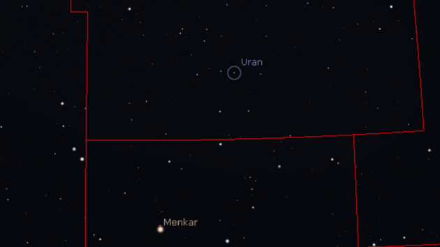 5. 11. 2021 - Uran v opozici se Sluncem je na hranici viditelnosti pouhm okem.