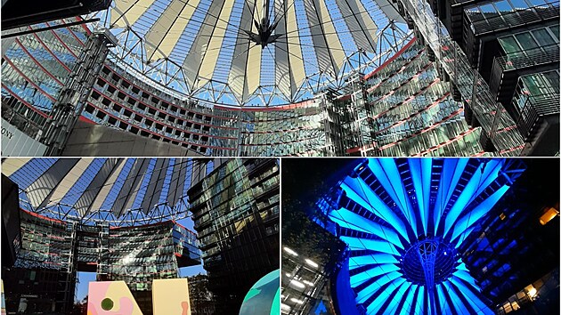 Sony centrum je opravdu působivá stavba na Potsdamer Platz, kde je plno báječných restaurací.