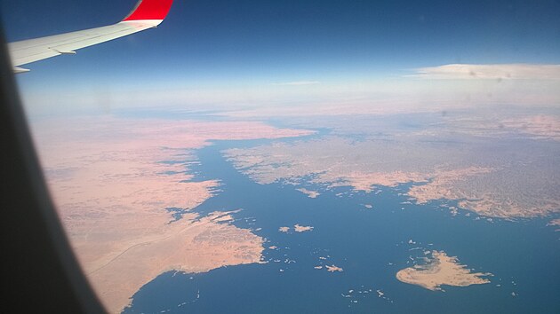 Pohled z letadla - nad Afrikou