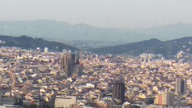 Pohled na Barcelonu z pevnosti Montjuic