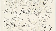 z cyklu Dopisy odjinud, 50x70 cm, oboustrann kresba tu a kombinovan techniky na transparentnm pape, 2002