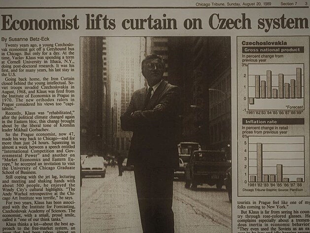 Foto z novin Chicago Tribune ze dne 20.8.1989 ze sbrky Josefa Zboila