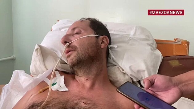 Matta Sorbi po oeten v nemocnici. Foto z ruskho videa.