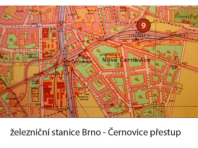eleznin stanice Brno - ernovice pestup