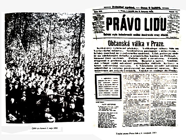 1. mj v Praze 1890 a PRVO LIDO 1905  obansk vlka v Praze