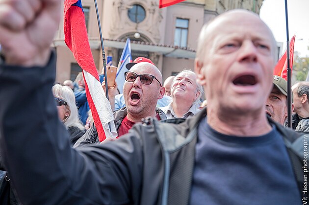 Protivldn demonstrace 'esk republika na prvnm mst', 12.jna 2022, Praha.