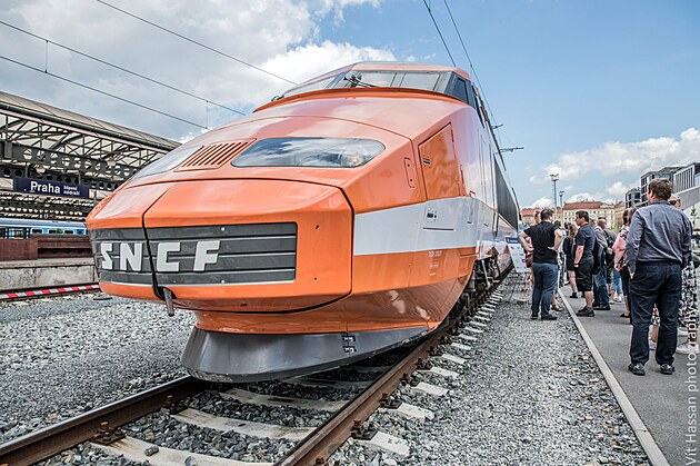 Legendrn rychlovlak TGV v Praze, 6.ervna 2022.