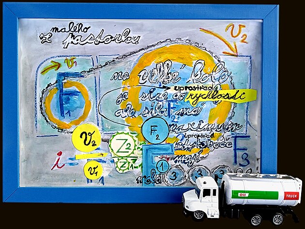 převod malý pastorek - velké druhé kolo a malé třetí kolo - s velkým momentem síly - používané tedy u tahačů