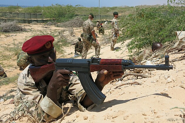 Somlsk vojk vyzbrojen samopalem vz. 58 P, Mogadio 2015