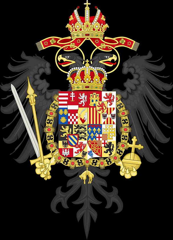 Erb Karla VI. Csa pouval ve svm erbu znak panlska a do sv smrti. Ve druhm poli.