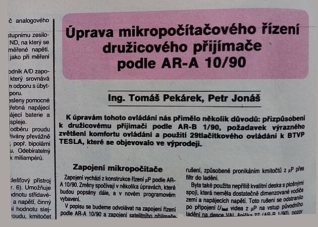 úprava mikropočítačového řízení družicového přijímače