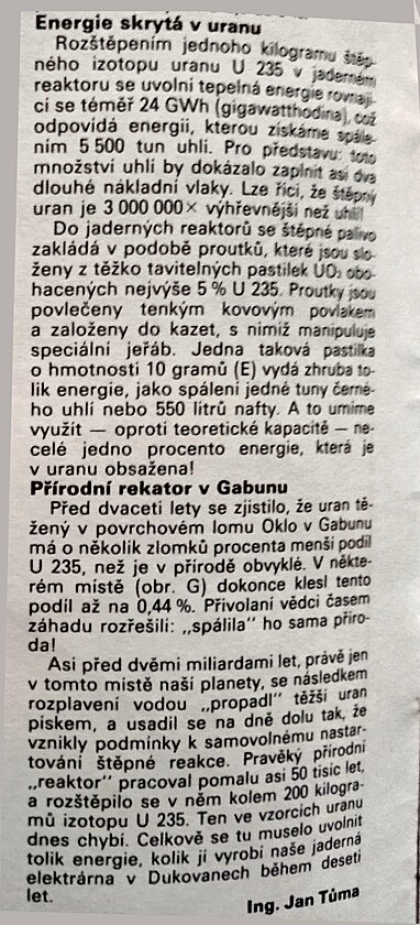 energie skrytá v uranu