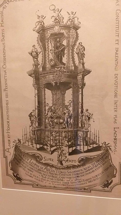 Castrum doloris Ferdinanda Augusta z Lobkowicz, 1715. Barokn vystaven ostatk zemelho, Antonn Bickhardt