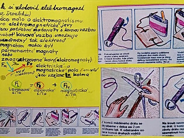 vytvoen jednoduchho DC magnetu pipojenm roubu k ploch baterii 4LR44