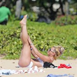 Britney v, e zahlka ni tlo, proto se sna sportovat i na dovolen.