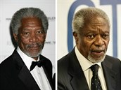 Morgan Freeman a Kofi Annan.