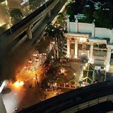 Exploze v centru Bangkoku zabila zatm 12 lid.