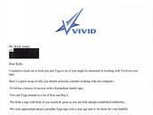 Dopis od majitele agentury Vivid.