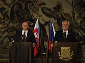 Prezidenti Andrej Kiska a Milo Zeman.