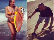 Simona Krainová a Karel Vágner propadli surfování.