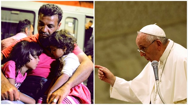 Pape Frantiek vyzval evropské farnosti k pomoci uprchlíkm.