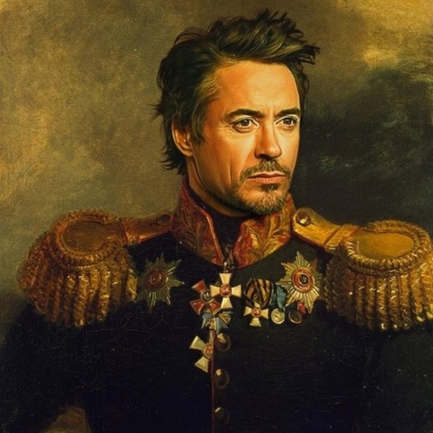 Robert Downey Jr. jako voj�k z 18. stolet�.