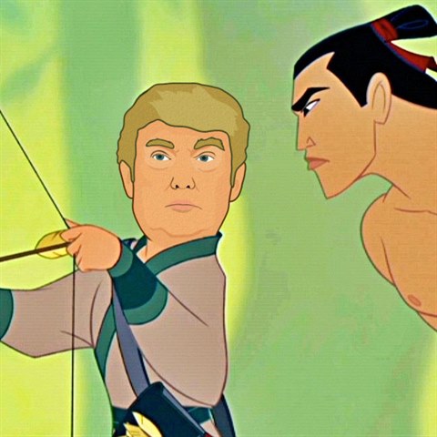 Trump jako odvn Mulan.