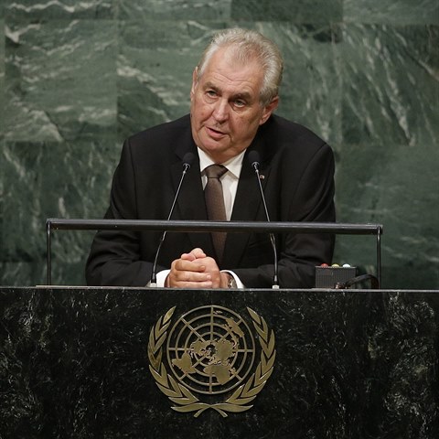 Milo Zeman bhem projevu na summitu OSN.