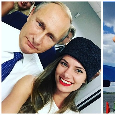 Vladimir Putin a finalistka Miss Rusko