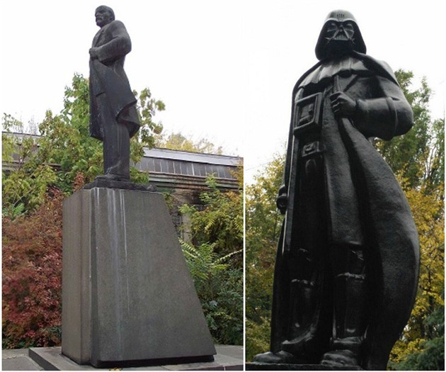 Sochu Lenina mli strhnout, místo toho je z ní Darth Vader.