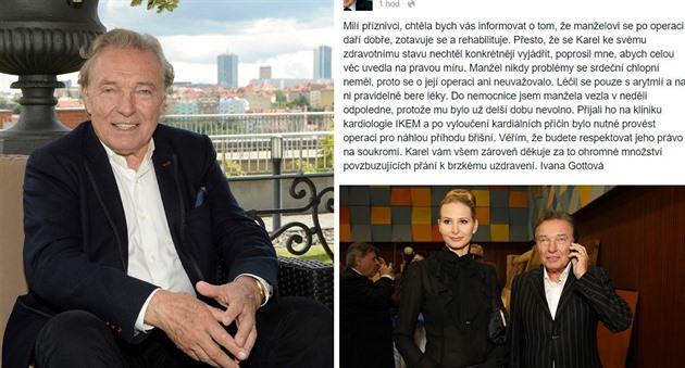 Ivana Gottová se na Facebooku vyjádila k manelov zdravotnímu stavu.