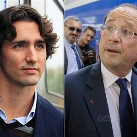 Justin Trudeau a Francois Hollande