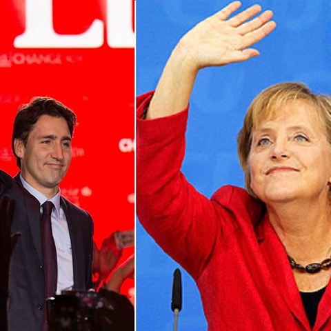 Justin Trudeau a Angela Merkelov