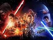 Oficiální plakát nového dílu Hvzdných válek s názvem Síla se probouzí.
