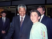 S Nelsonem Mandelou, 1990.