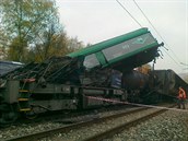 Mezi Velvty a Úpoinami na Ústecku se srazily dva nákladní vlaky.