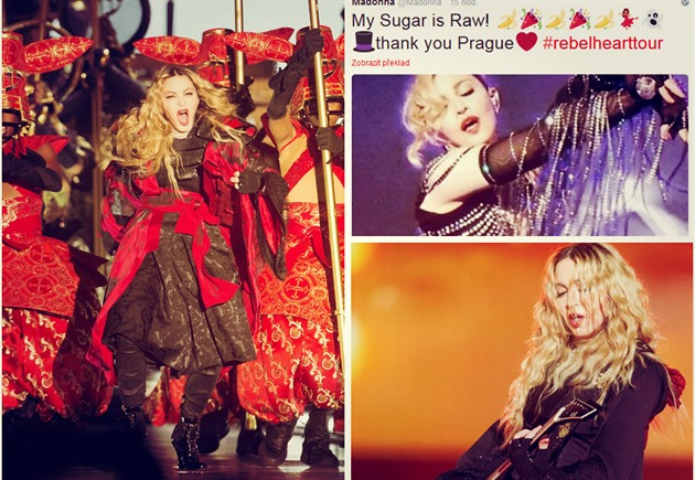 Madonna po sobotním koncertu podkovala Praze prostednictvím sociálních sítí.