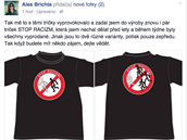 Brichta chce prodávat trika i s proti rasistickou tématikou.
