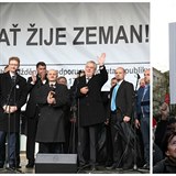 Milo Zeman na jednom pdiu s Martinem Konvikou a Markem ernochem.