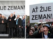 Milo Zeman na jednom pódiu s Martinem Konvikou a Markem ernochem.