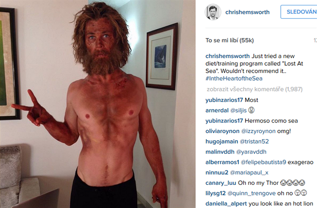 Hollywoodsk herec se se svm tlem pochlubil na Instagramu.