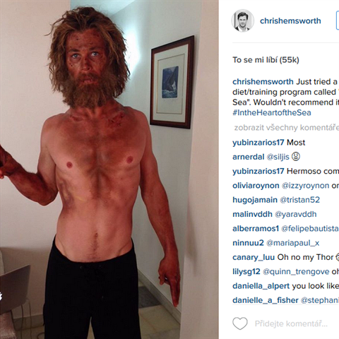 Hollywoodsk herec se se svm tlem pochlubil na Instagramu.
